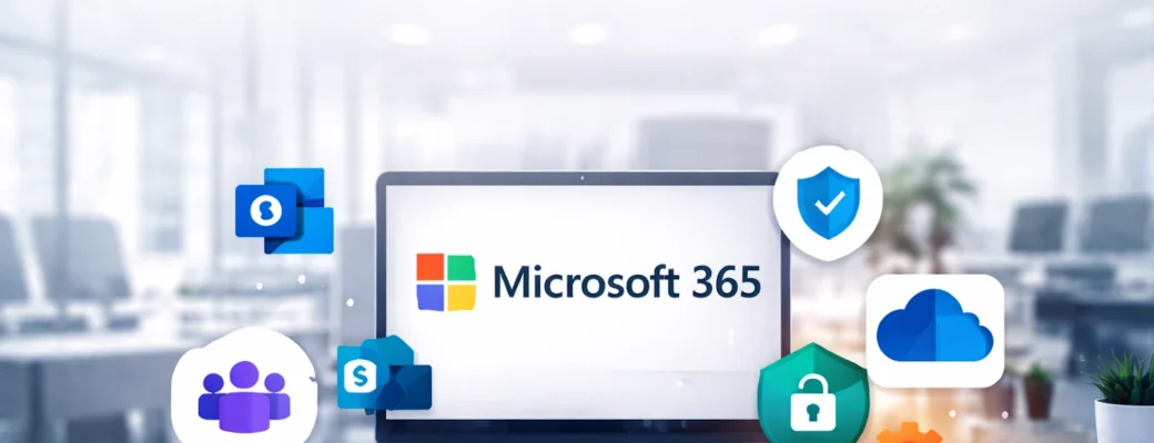Computer showing all of Microsoft 365 services avaliable that infracore can help manage