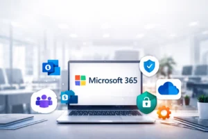 Computer showing all of Microsoft 365 services avaliable that infracore can help manage