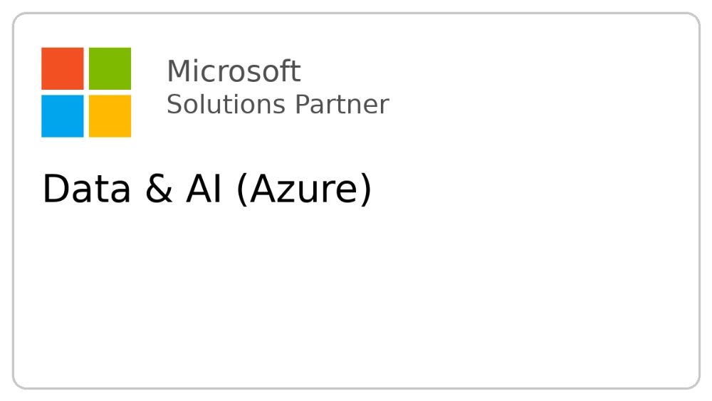 Badge that Infracore received from Microsoft as a partner for Data and AI for azure.