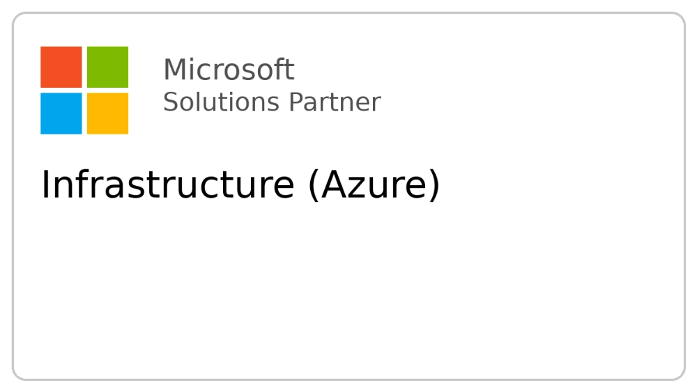 Badge that Infracore received from Microsoft as a partner for Azure infrastructure.