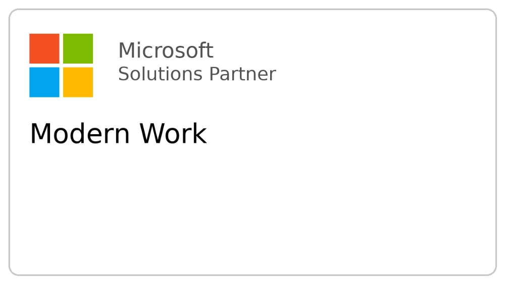 Badge that Infracore received from Microsoft as a partner for modern work.